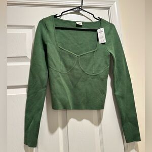 Abercrombie & Fitch Green Long Sleeve Blouse